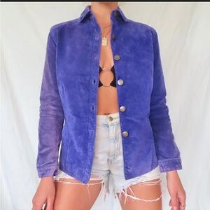 VTG Violet Suede Button-Front Jacket